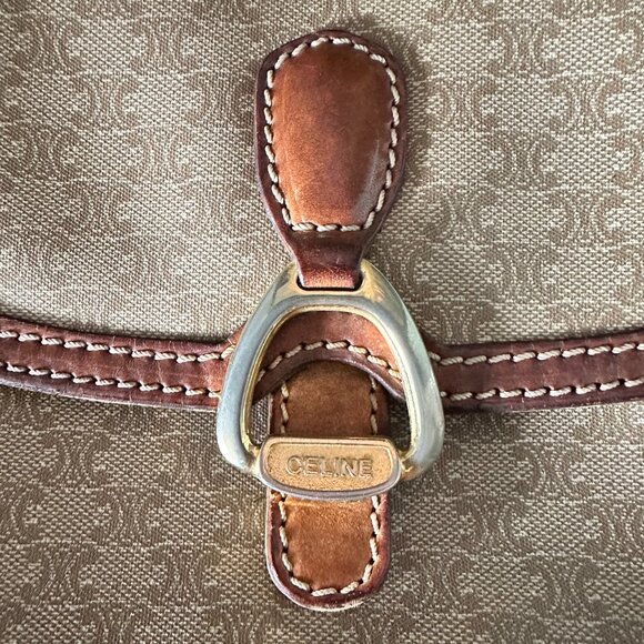 Céline Macadam Canvas‎ Crossbody Bag - Vintage in Beige/Brown EUC - Picture 3 of 10